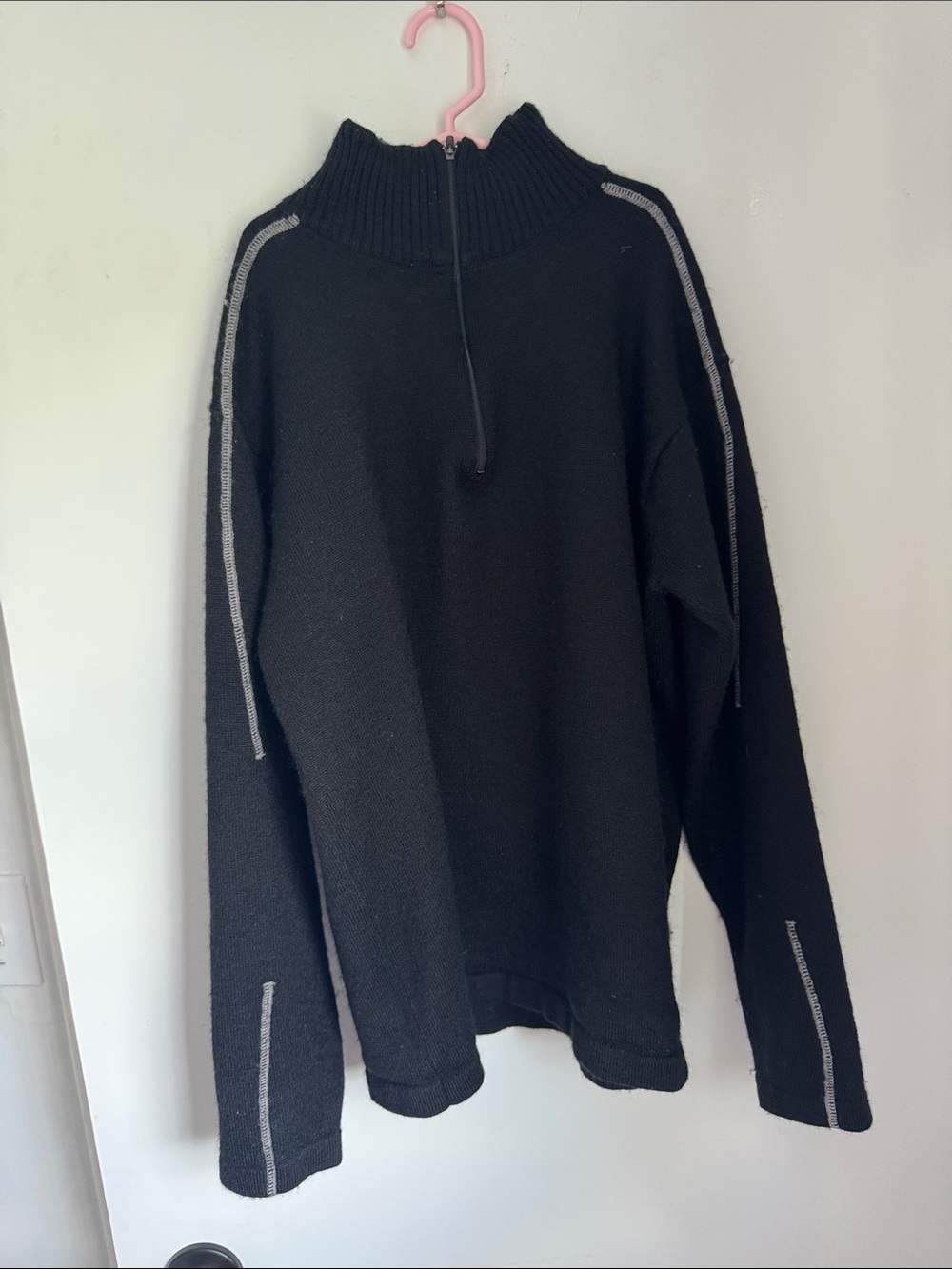 Nike ACG Black Half-Zip Knit Sweater with Gray Trim